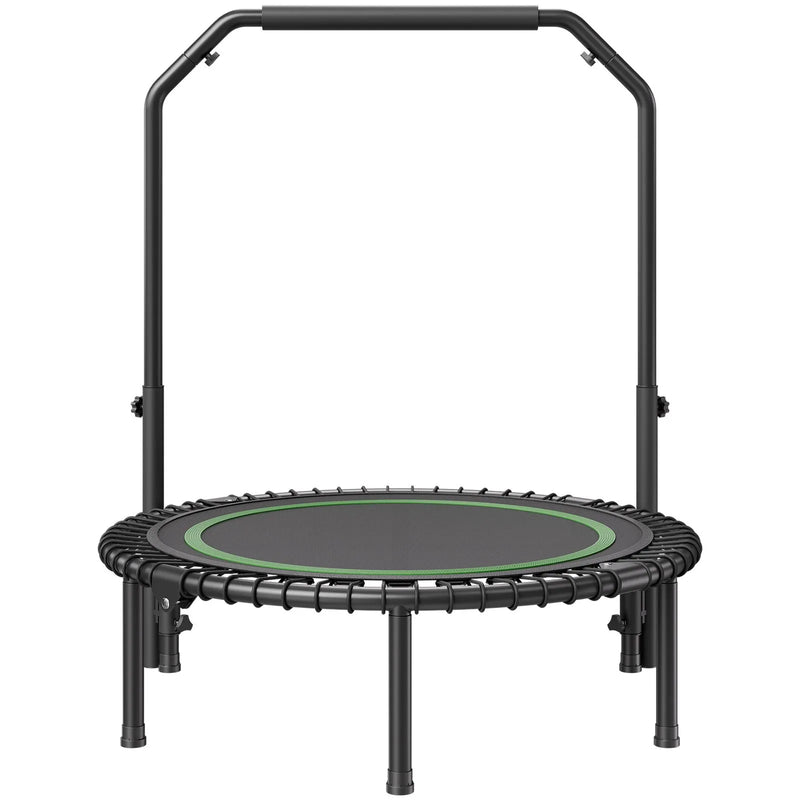 Saliekams mini fitnesa batuts 102 cm pieaugušajiem ar rokturi treniņiem