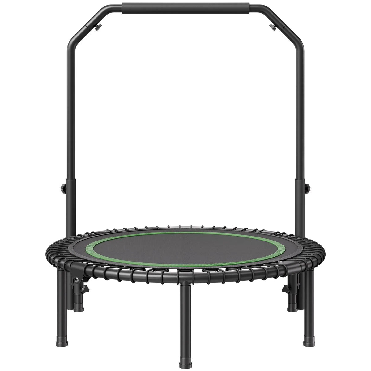 Saliekams mini fitnesa batuts 102 cm pieaugušajiem ar rokturi treniņiem