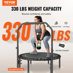 Saliekams mini fitnesa batuts 102 cm pieaugušajiem ar rokturi treniņiem