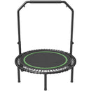 Saliekams mini fitnesa batuts 102 cm pieaugušajiem ar rokturi treniņiem