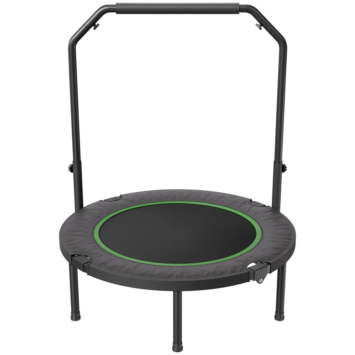 102 cm salokāms mini fitnesa batuts ar rokturi pieaugušajiem – treniņiem un atsperīgām nodarbībām