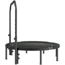 Saliekams mini fitnesa batuts 132 cm pieaugušajiem ar rokturi treniņiem