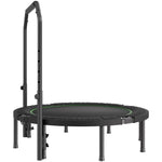 Saliekams mini fitnesa batuts 132 cm pieaugušajiem ar rokturi treniņiem