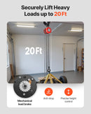 VEVOR rokas ķēdes pacēlājs, kravnesība 1 t, ar uzlabotu G70 cinkotu ķēdi, celšanas augstums 6 m, smagā tipa mehānisms, piemērots garāžai, noliktavai un mehāniskajām iekārtām, sarkans