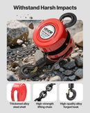 VEVOR rokas ķēdes pacēlājs, kravnesība 1 t, ar uzlabotu G70 cinkotu ķēdi, celšanas augstums 6 m, smagā tipa mehānisms, piemērots garāžai, noliktavai un mehāniskajām iekārtām, sarkans