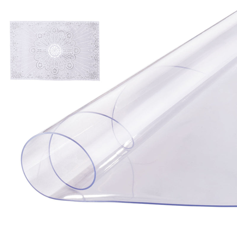 VEVOR PVC galda aizsargs, caurspīdīgs plastmasas pārklājs, apaļš, diametrs 107 cm, 2,0 mm biezums
