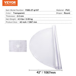 VEVOR PVC galda aizsargs, caurspīdīgs plastmasas pārklājs, apaļš, diametrs 107 cm, 2,0 mm biezums