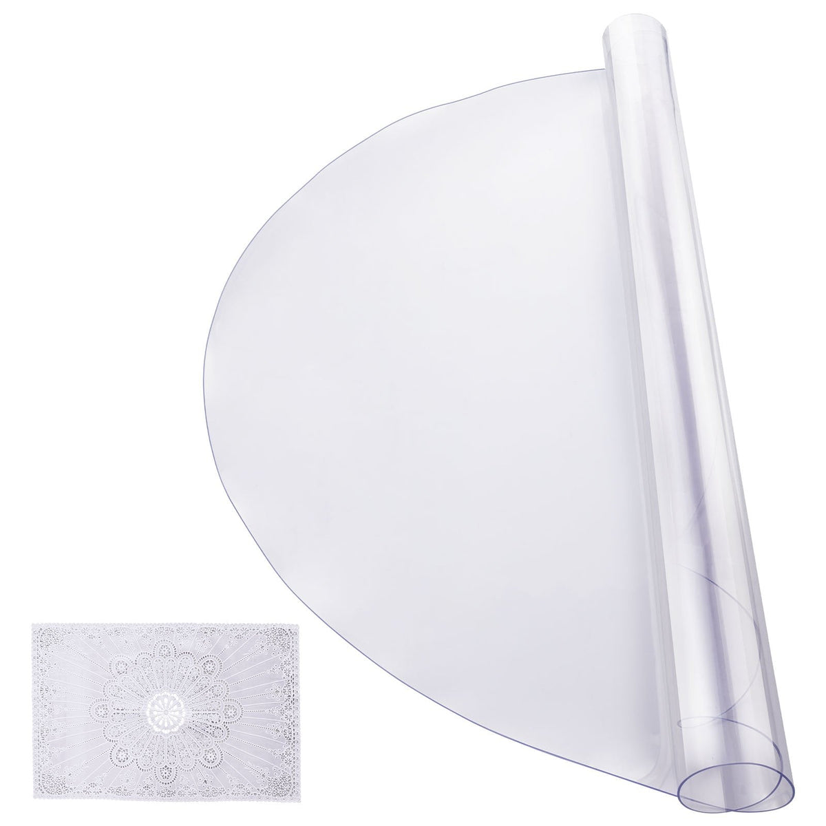 VEVOR PVC galda aizsargs, caurspīdīgs plastmasas pārklājs, apaļš, diametrs 107 cm, 2,0 mm biezums