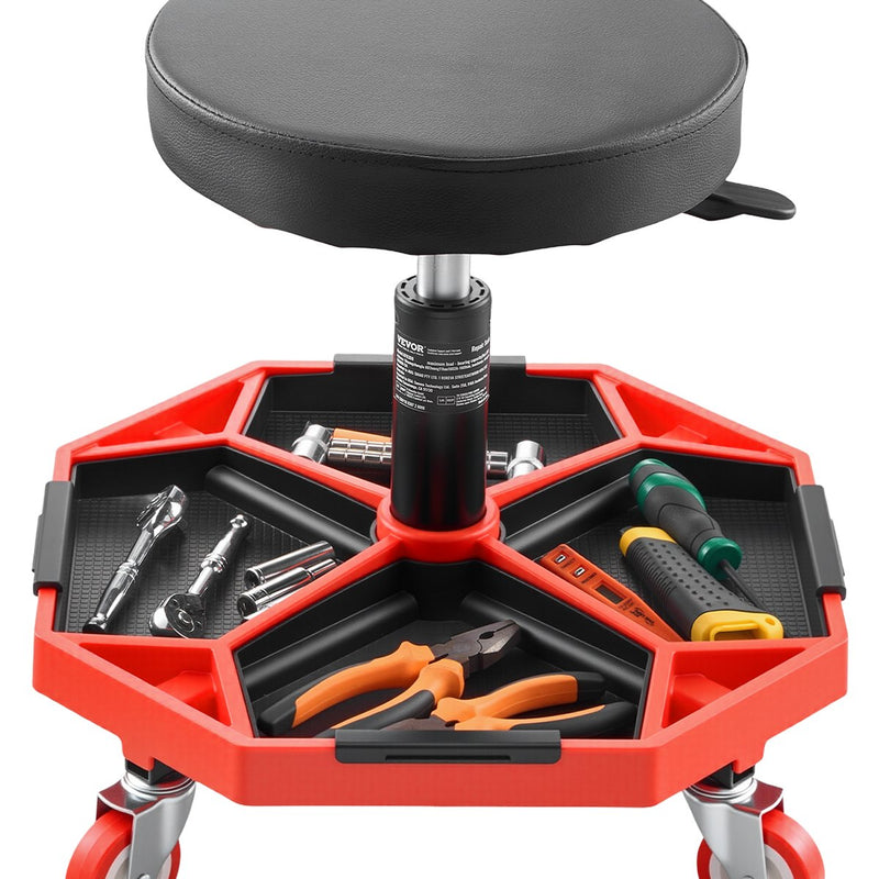 VEVOR rullējošais mehāniķa krēsls, regulējams garāžas krēsls, 136 kg kravnesība ar riteņiem