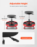 VEVOR rullējošais mehāniķa krēsls, regulējams garāžas krēsls, 136 kg kravnesība ar riteņiem