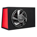 VEVOR automašīnas zemfrekvences skaļruņa komplekts 305 mm, 245 W RMS, ar iebūvētu pastiprinātāju, korpusu un savienojuma kabeļu komplektu, kompakts trapecveida dizains ավտ audio sistēmām