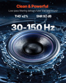 VEVOR automašīnas zemfrekvences skaļruņa komplekts 305 mm, 245 W RMS, ar iebūvētu pastiprinātāju, korpusu un savienojuma kabeļu komplektu, kompakts trapecveida dizains ավտ audio sistēmām