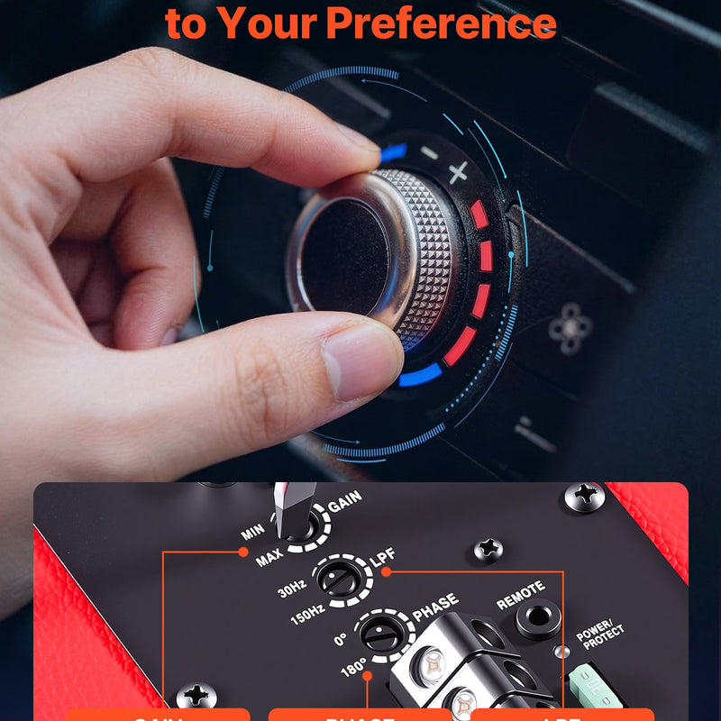 VEVOR automašīnas zemfrekvences skaļruņa komplekts 305 mm, 245 W RMS, ar iebūvētu pastiprinātāju, korpusu un savienojuma kabeļu komplektu, kompakts trapecveida dizains ավտ audio sistēmām