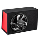 VEVOR automašīnas zemfrekvences skaļruņa komplekts 305 mm, 245 W RMS, ar iebūvētu pastiprinātāju, korpusu un savienojuma kabeļu komplektu, kompakts trapecveida dizains ավտ audio sistēmām