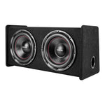 VEVOR automašīnas zemfrekvences skaļruņu komplekts ar 2 x 305 mm skaļruņiem, 490 W RMS, ar atsevišķu pastiprinātāju, korpusu un savienojuma kabeļu komplektu, paredzēts bagāžniekiem un auto audio sistēmām