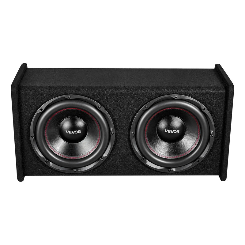 VEVOR automašīnas zemfrekvences skaļruņu komplekts ar 2 x 305 mm skaļruņiem, 490 W RMS, ar atsevišķu pastiprinātāju, korpusu un savienojuma kabeļu komplektu, paredzēts bagāžniekiem un auto audio sistēmām