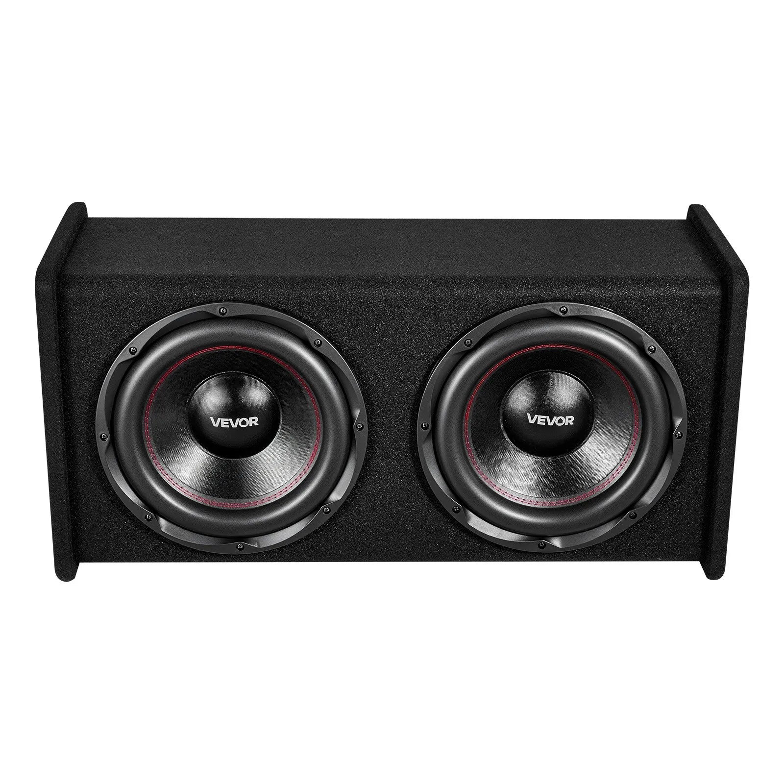 VEVOR automašīnas zemfrekvences skaļruņu komplekts ar 2 x 305 mm skaļruņiem, 490 W RMS, ar atsevišķu pastiprinātāju, korpusu un savienojuma kabeļu komplektu, paredzēts bagāžniekiem un auto audio sistēmām