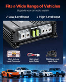 VEVOR automašīnas zemfrekvences skaļruņu komplekts ar 2 x 305 mm skaļruņiem, 490 W RMS, ar atsevišķu pastiprinātāju, korpusu un savienojuma kabeļu komplektu, paredzēts bagāžniekiem un auto audio sistēmām