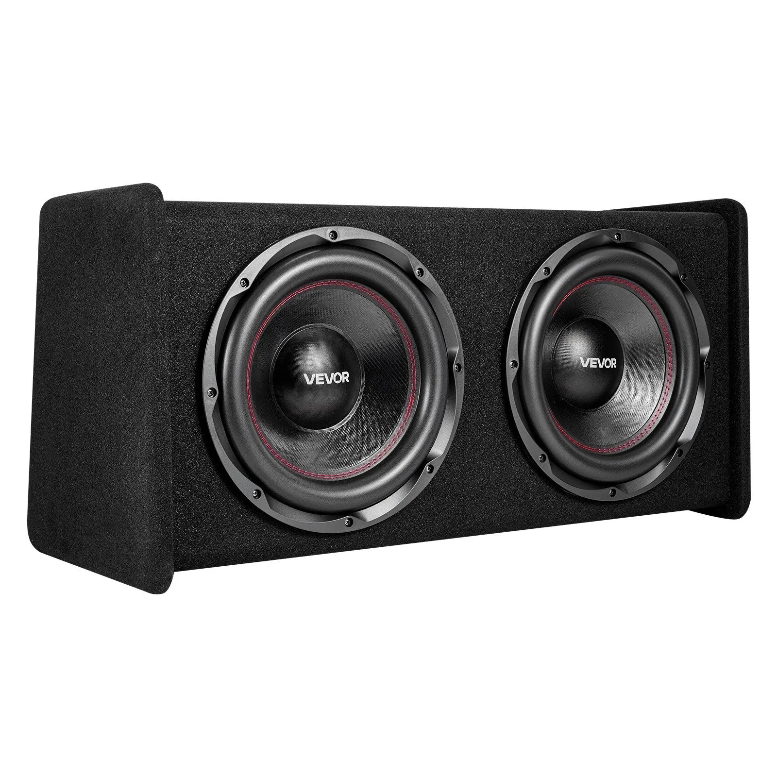 VEVOR automašīnas zemfrekvences skaļruņu komplekts ar 2 x 305 mm skaļruņiem, 490 W RMS, ar atsevišķu pastiprinātāju, korpusu un savienojuma kabeļu komplektu, paredzēts bagāžniekiem un auto audio sistēmām