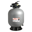 VEVOR baseina smilšu filtrācijas sistēma 609,6 mm, plūsma līdz 14,8 m³/h, virszemes un zemē ieraktiem baseiniem, 7-pozīciju daudzportu vārsts (filtrēšana, pretmazgāšana, skalošana, recirkulācija, novade, ziemas režīms, slēgts)