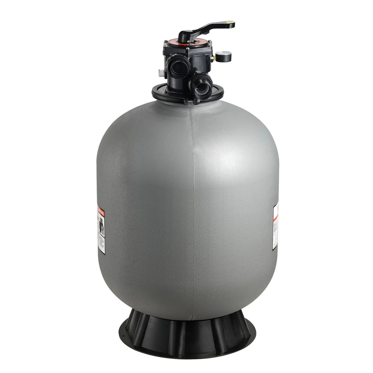 VEVOR baseina smilšu filtrācijas sistēma 609,6 mm, plūsma līdz 14,8 m³/h, virszemes un zemē ieraktiem baseiniem, 7-pozīciju daudzportu vārsts (filtrēšana, pretmazgāšana, skalošana, recirkulācija, novade, ziemas režīms, slēgts)