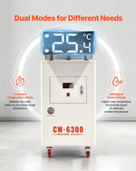 VEVOR industriālais ūdens dzesētājs, 8000 W, industriāla ūdens dzesēšanas sistēma ar kompresoru, maksimālais plūsmas ātrums 70 l/min, 40 l tvertnes ietilpība, lāzera dzesētājs CO₂ lāzera cauruļu gravēšanas un griešanas iekārtām