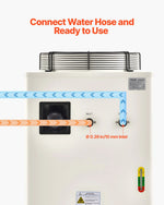 VEVOR industriālais ūdens dzesētājs, 8000 W, industriāla ūdens dzesēšanas sistēma ar kompresoru, maksimālais plūsmas ātrums 70 l/min, 40 l tvertnes ietilpība, lāzera dzesētājs CO₂ lāzera cauruļu gravēšanas un griešanas iekārtām