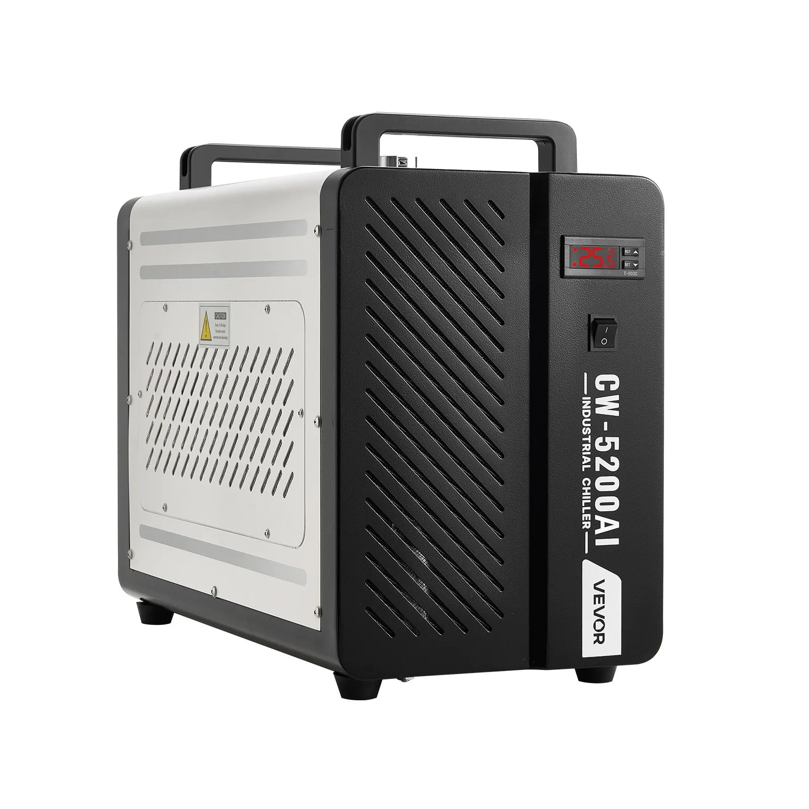 VEVOR industriālais ūdens dzesētājs, 1600 W, industriāla ūdens dzesēšanas sistēma ar kompresoru, maksimālais plūsmas ātrums 16 l/min, 7 l tvertnes ietilpība, lāzera dzesētājs CO₂ lāzera cauruļu gravēšanas un griešanas iekārtām