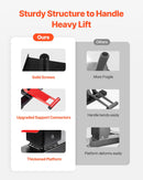 Motocikla hidrauliskais pacēlājs ar regulējamu augstumu 250–465 mm, celtspēja 545 kg, piemērots krosa motociklu apkopei un remontam