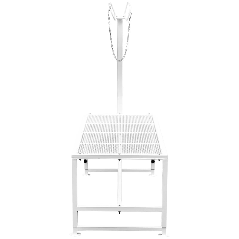 VEVOR lopkopības kopšanas stends 130 × 58 cm ar taisno galvas fiksatoru, metāla stends kazu un aitu cirpšanai un apkopei