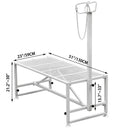 VEVOR lopkopības kopšanas stends 130 × 58 cm ar taisno galvas fiksatoru, metāla stends kazu un aitu cirpšanai un apkopei