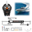 VEVOR hidrauliskās stūrēšanas komplekts, 90 ZS, hidrauliskais stūrēšanas sūknis un cilindrs ar maksimālo darba spiedienu 6,9 MPa / 1000 psi, alumīnija sakausējuma korpuss, pretvārsts, paredzēts ārējiem dzinējiem, makšķerēšanas laivām un buru laivām