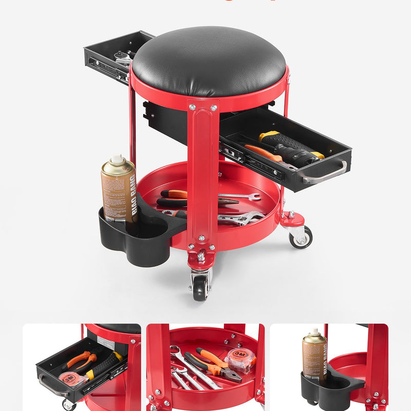 VEVOR mehaaniku rulltooli, garaažitool, 136 kg kandevõime, rataste ja hoiukohaga