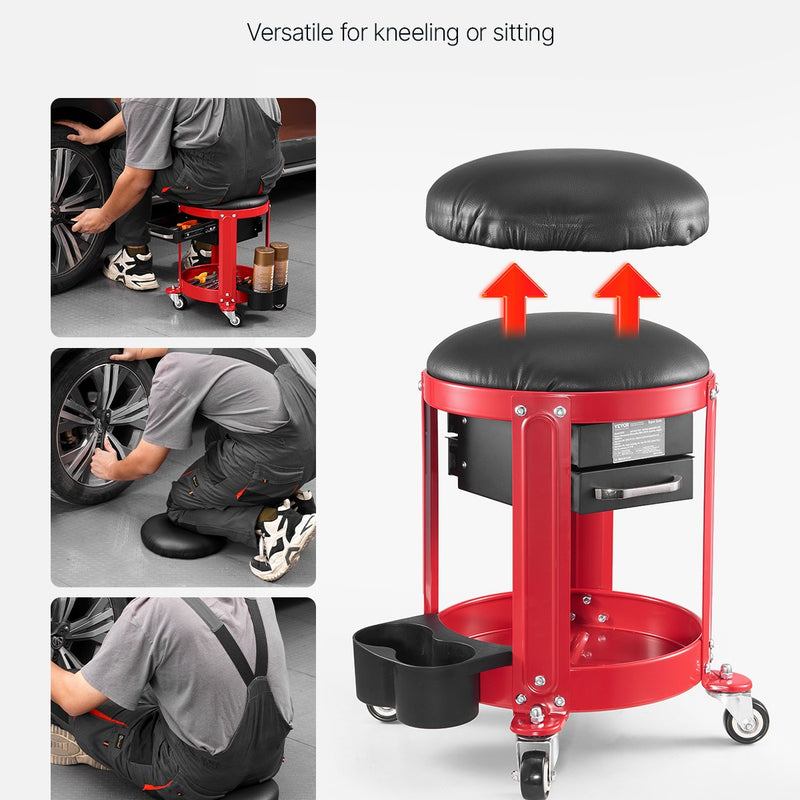 VEVOR mehaaniku rulltooli, garaažitool, 136 kg kandevõime, rataste ja hoiukohaga