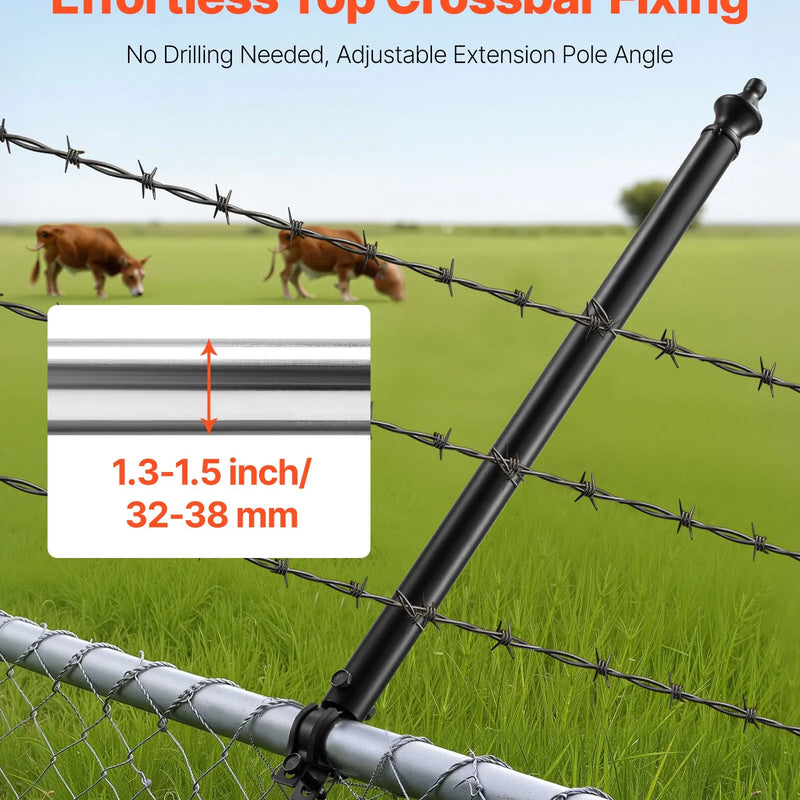 Posmu žoga pagarinātāji, 9 gab., 69,5 cm, augšējai sliedei 33–38 mm, U veida kronšteins