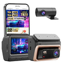 DDPAI Z60 Pro 4K auto video reģistrators – atbalsts 3 kamerām (priekšā, salonā, aizmugurē), SONY STARVIS2, ADAS, 5GHz Wi-Fi, 4G attālinātā piekļuve