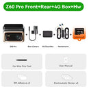 DDPAI Z60 Pro 4K auto video reģistrators – atbalsts 3 kamerām (priekšā, salonā, aizmugurē), SONY STARVIS2, ADAS, 5GHz Wi-Fi, 4G attālinātā piekļuve