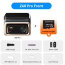 DDPAI Z60 Pro 4K auto video reģistrators – atbalsts 3 kamerām (priekšā, salonā, aizmugurē), SONY STARVIS2, ADAS, 5GHz Wi-Fi, 4G attālinātā piekļuve