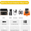 DDPAI Z60 Pro 4K auto video reģistrators – atbalsts 3 kamerām (priekšā, salonā, aizmugurē), SONY STARVIS2, ADAS, 5GHz Wi-Fi, 4G attālinātā piekļuve