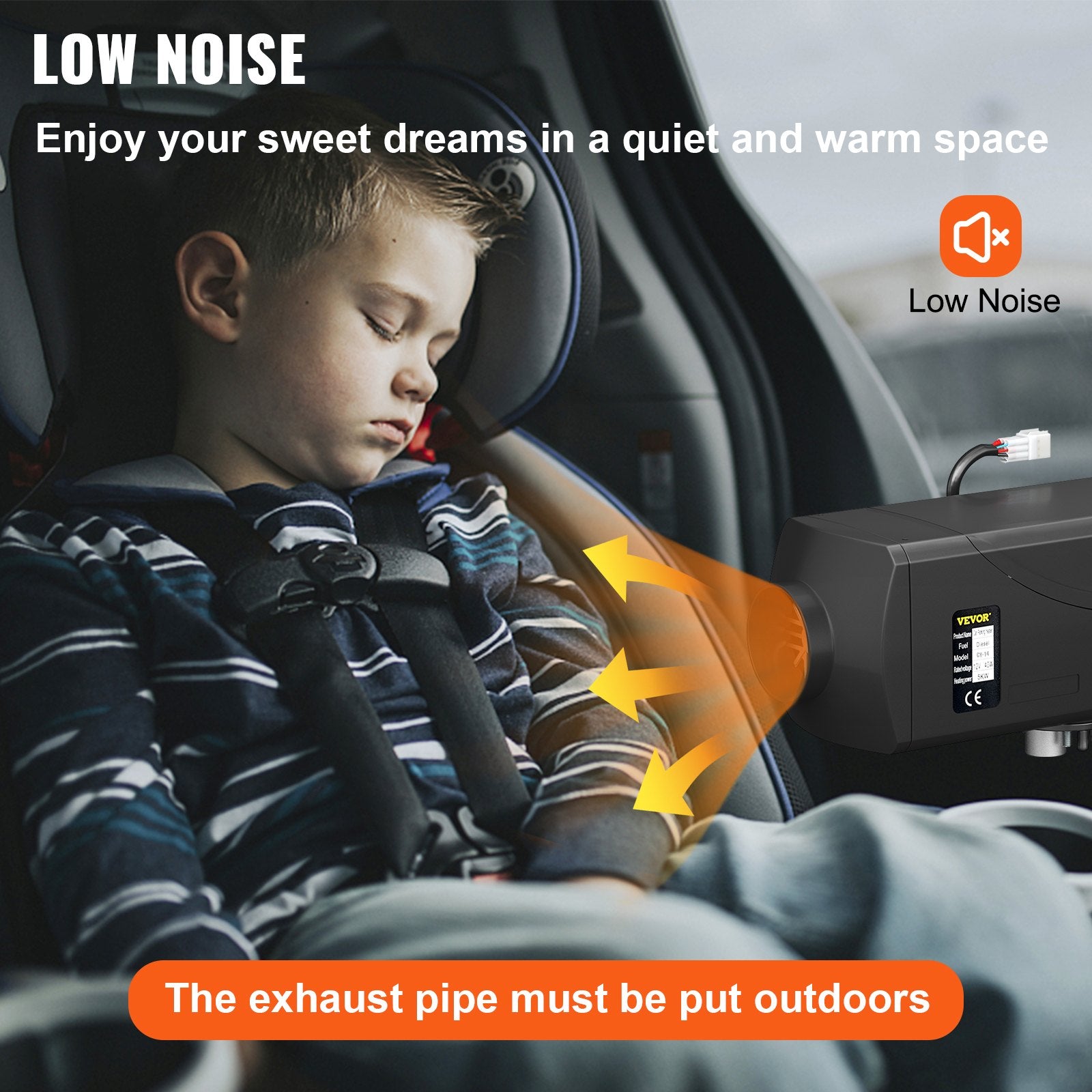 12V 5kW VEVOR Diesel Standalone Heater with LCD Display, Air Diesel Heater with Silencer for Trucks, Boats, Cars and Trailers