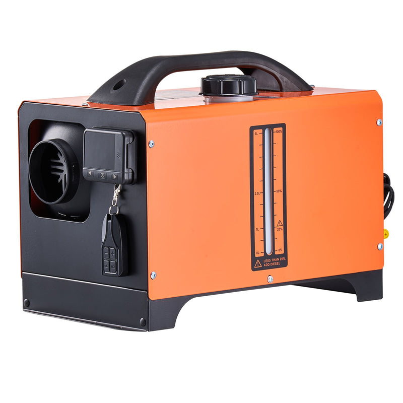 Dīzeļdegvielas gaisa sildītājs 8 kW, DC 12V, portatīvs ātrās uzsildes sildītājs ar tālvadības pulti un kvadrātveida krāsainu digitālo displeju, zema trokšņa līmeņa, piemērots kemperiem, kravas automašīnām, laivām un piekabēm