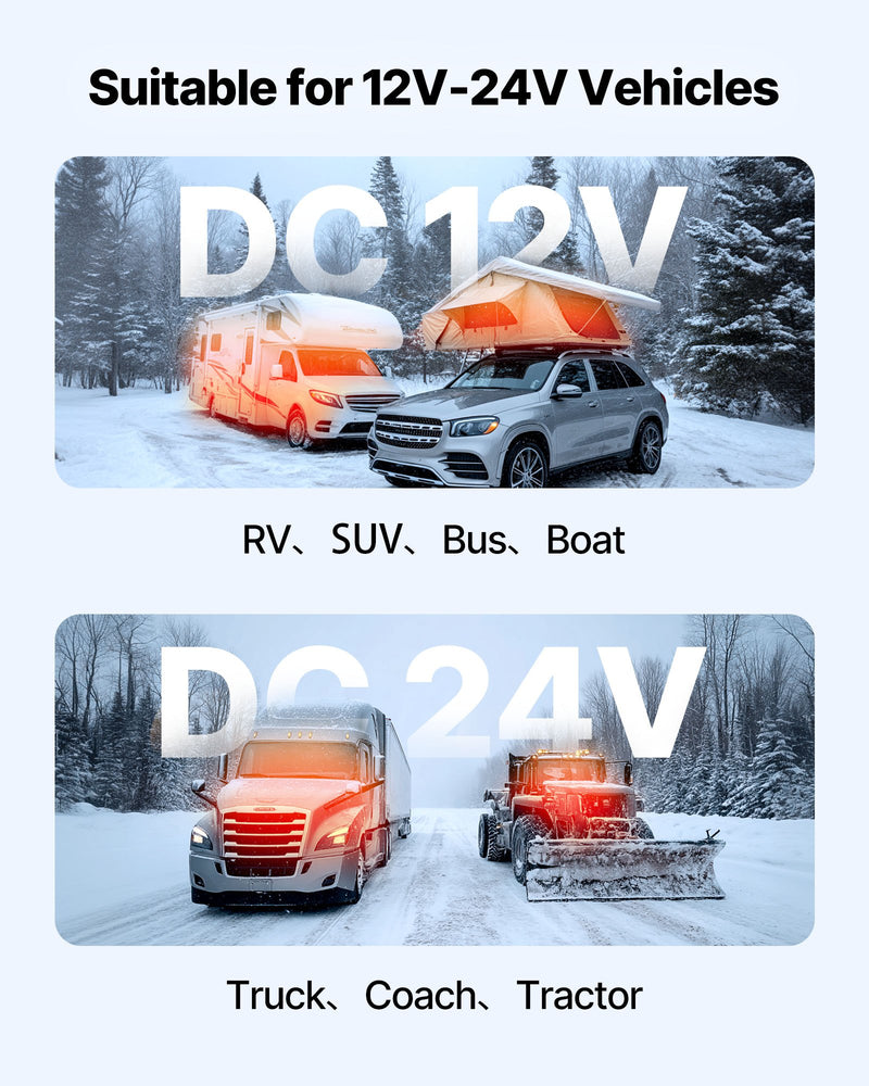 Dīzeļdegvielas gaisa sildītājs 8 kW, DC 12V, portatīvs ātrās uzsildes sildītājs ar tālvadības pulti un kvadrātveida krāsainu digitālo displeju, zema trokšņa līmeņa, piemērots kemperiem, kravas automašīnām, laivām un piekabēm