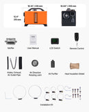 Dīzeļdegvielas gaisa sildītājs 8 kW, DC 12V, portatīvs ātrās uzsildes sildītājs ar tālvadības pulti un kvadrātveida krāsainu digitālo displeju, zema trokšņa līmeņa, piemērots kemperiem, kravas automašīnām, laivām un piekabēm