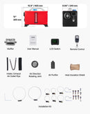 VEVOR dīzeļdegvielas gaisa sildītājs 8 kW, 12V, ar melnu LCD vadības paneli un tālvadības pulti, ātrās uzsildīšanas un priekšsildīšanas funkcija, zems trokšņa līmenis, piemērots kemperiem, kravas auto, furgoniem, piekabēm un laivām