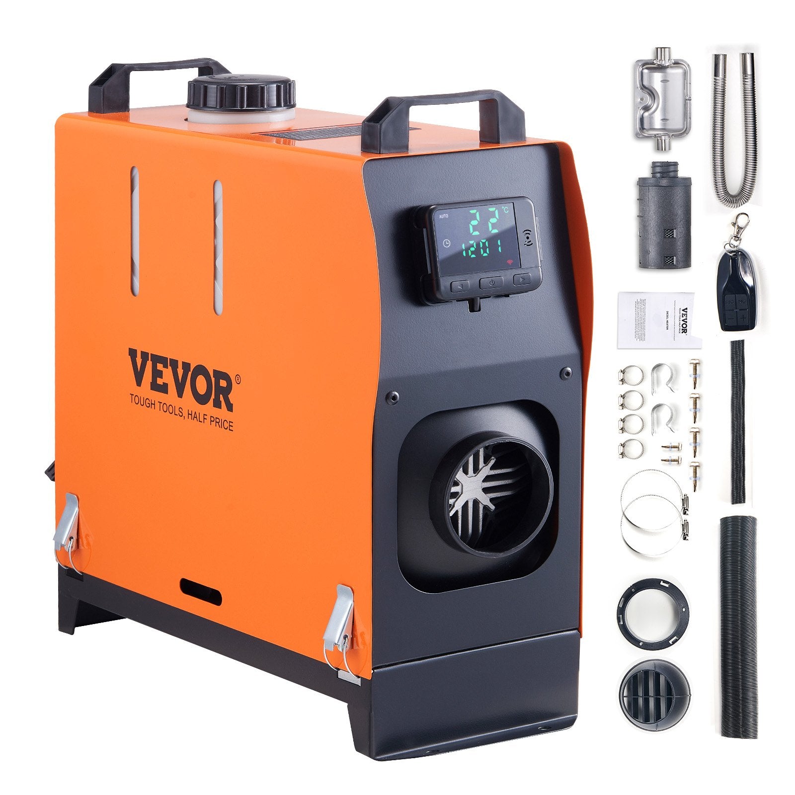 12V 5 kW  VEVOR Dīzeļa gaisa sildītājs All-in-one  ar LCD tālvadības pulti automašīnām, dzīvojamajiem furgoniem un iekštelpām