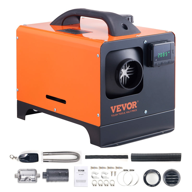 12V 5KW VEVOR All in one diisel õhksoojendi LCD kaugjuhtimispult autodele, haagissuvilatele ja siseruumidele.
