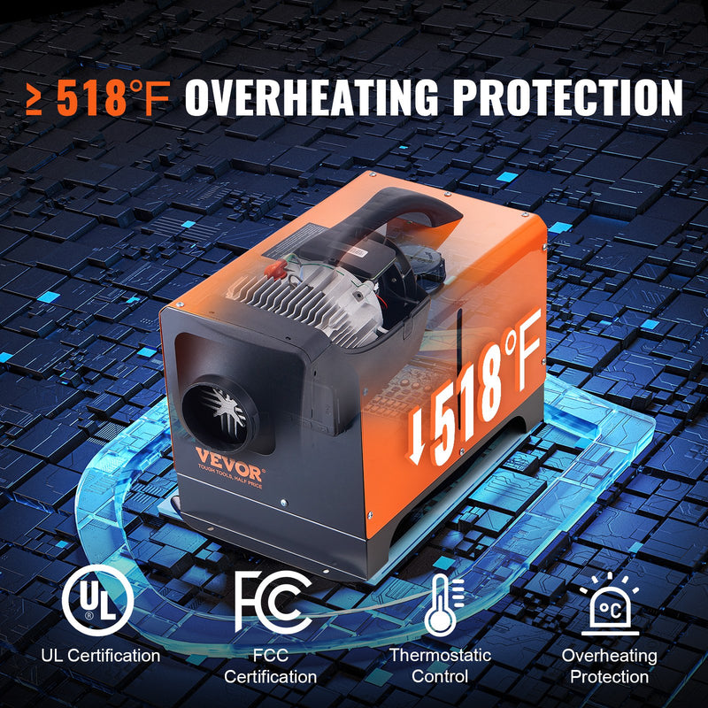 12V 8 kW VEVOR Dīzeļa gaisa sildītājs All-in-one 1 ar LCD tālvadības pulti automašīnām, dzīvojamajiem furgoniem un iekštelpām