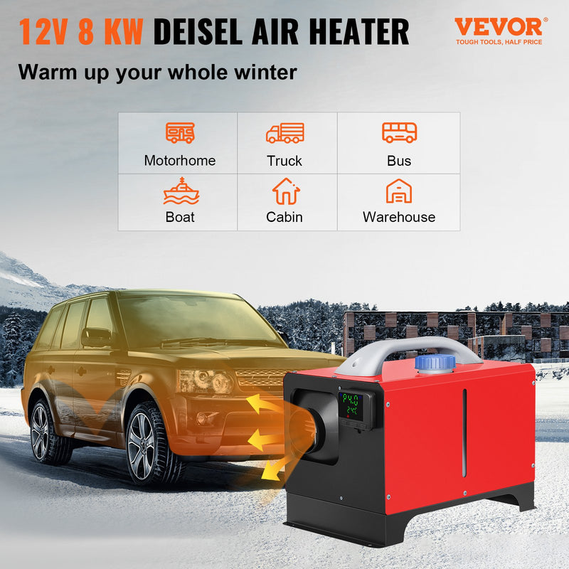 Remote Control 12 Volt 8kw Diesel Heater Amazon Vevor 12V 24V 8KW