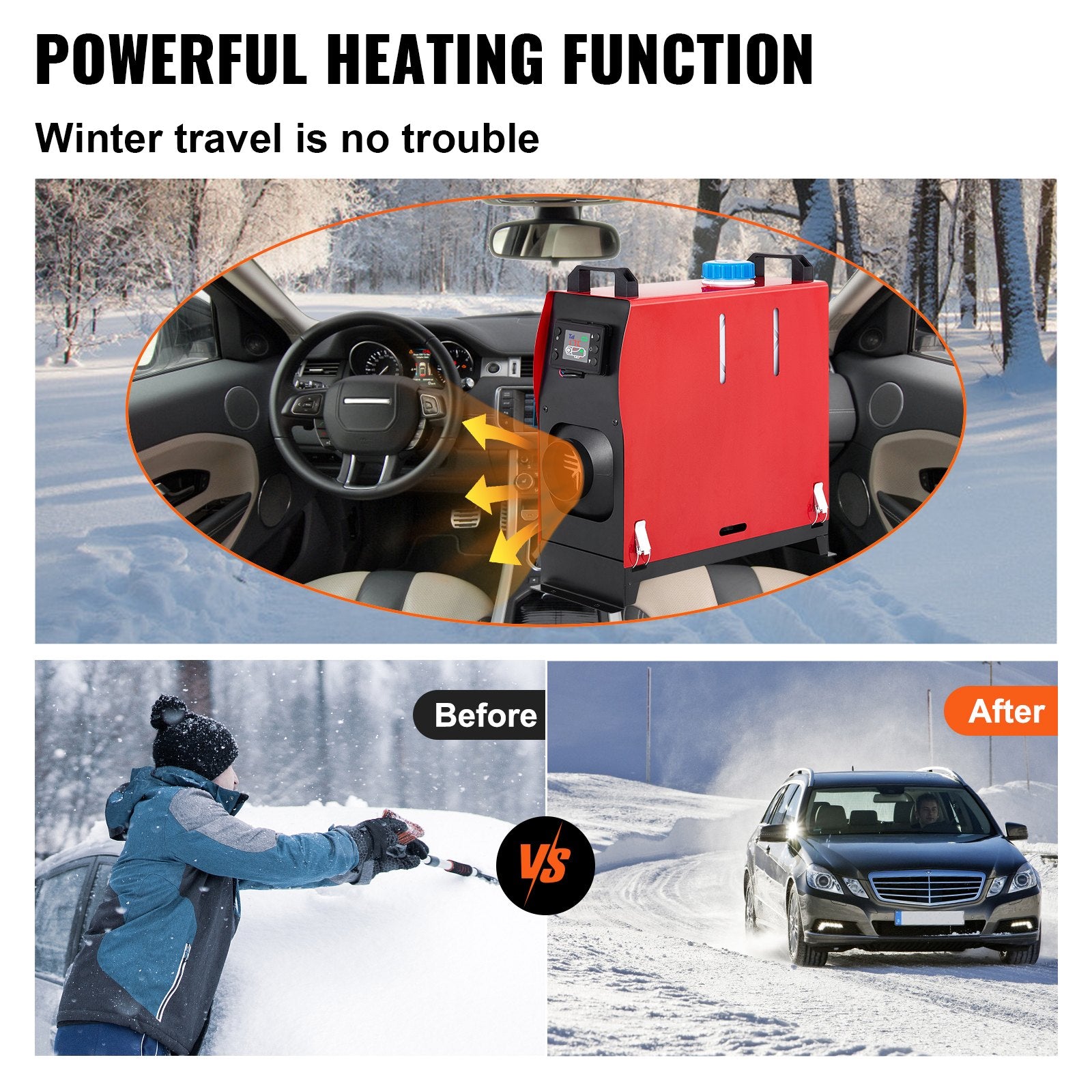 12V 8kW Diesel Air Heater with LCD Switch and Silencer for RV, Trucks_below additional description