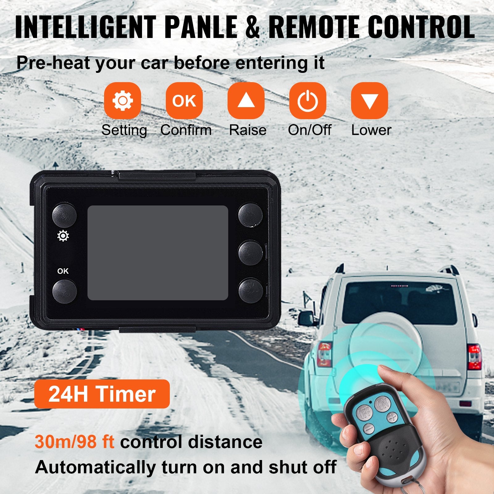 12V 8kW Diesel Air Heater with LCD Switch and Silencer for RV, Trucks_below additional description